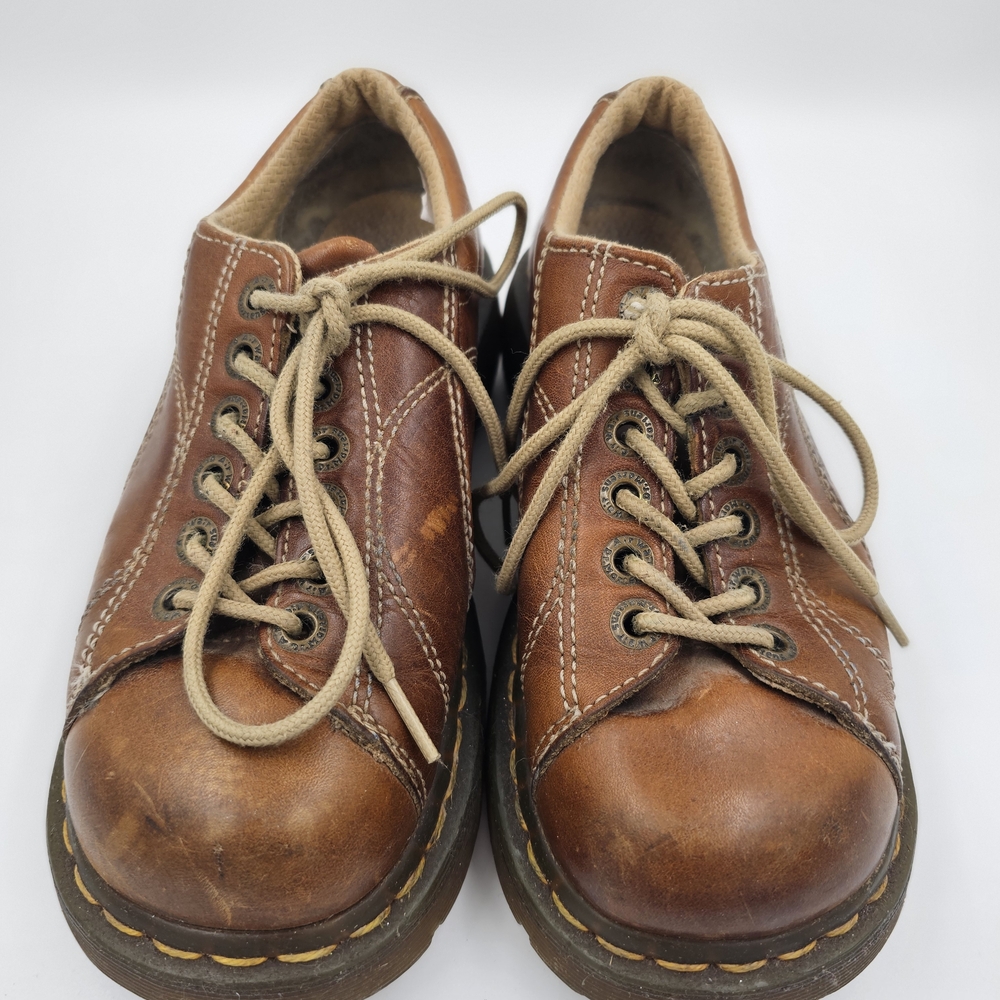 Rare Vintage Dr. Martens 12283 Daisy Oxford Platform Shoes Caramel Brown